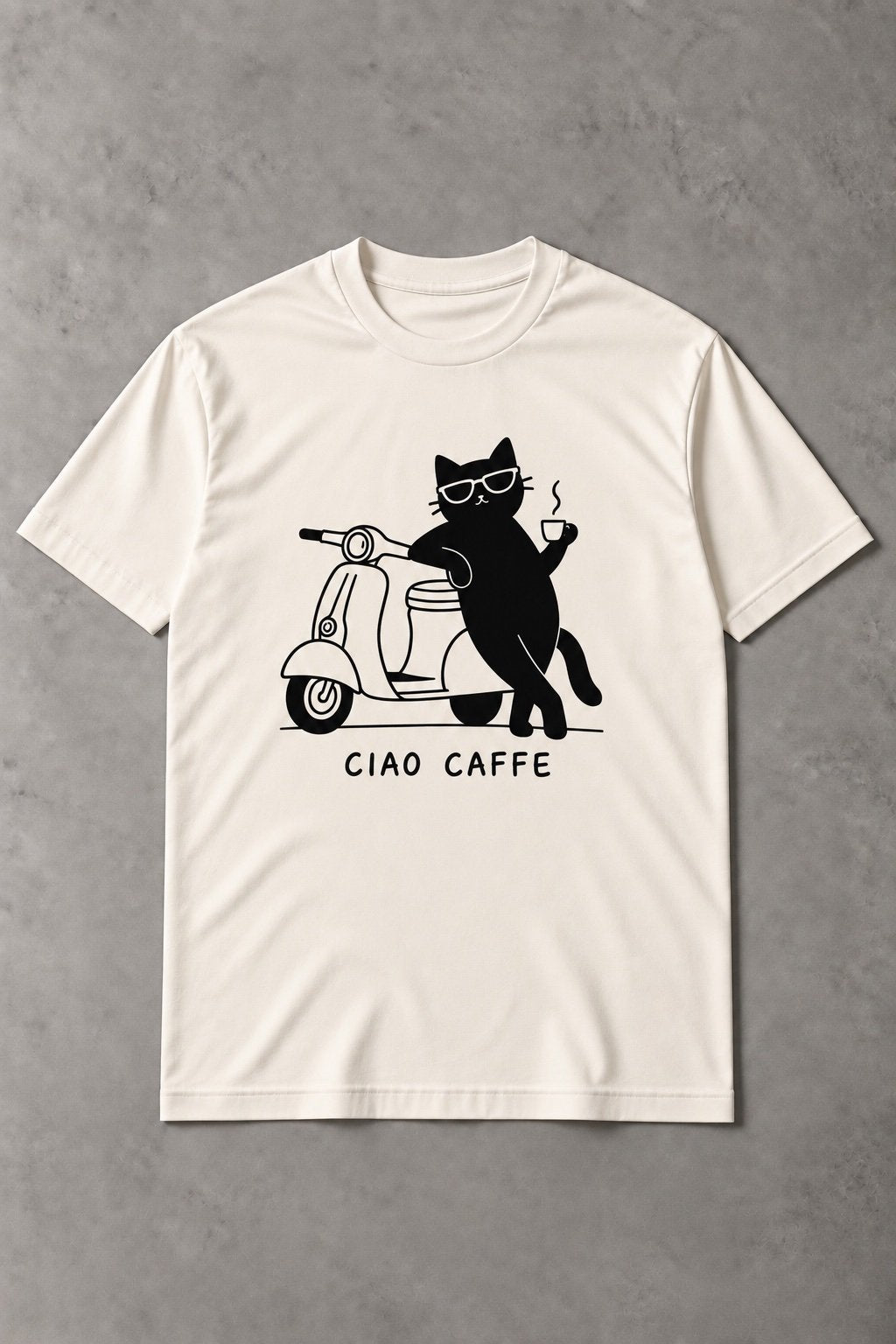 Camiseta de Gato Ciao Caffè – Espresso & Italian Style
