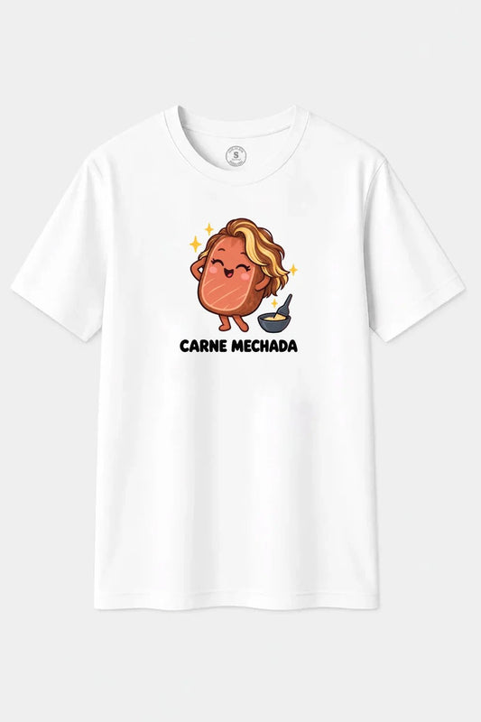 Camiseta Carne Mechada con Estilo – Humor, Juego de Palabras y Diseño Original