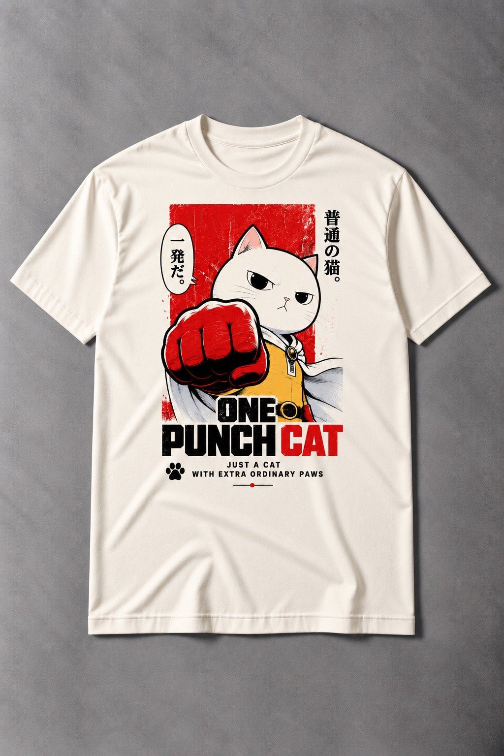 Camiseta de Gato One Punch Cat – Poder Felino
