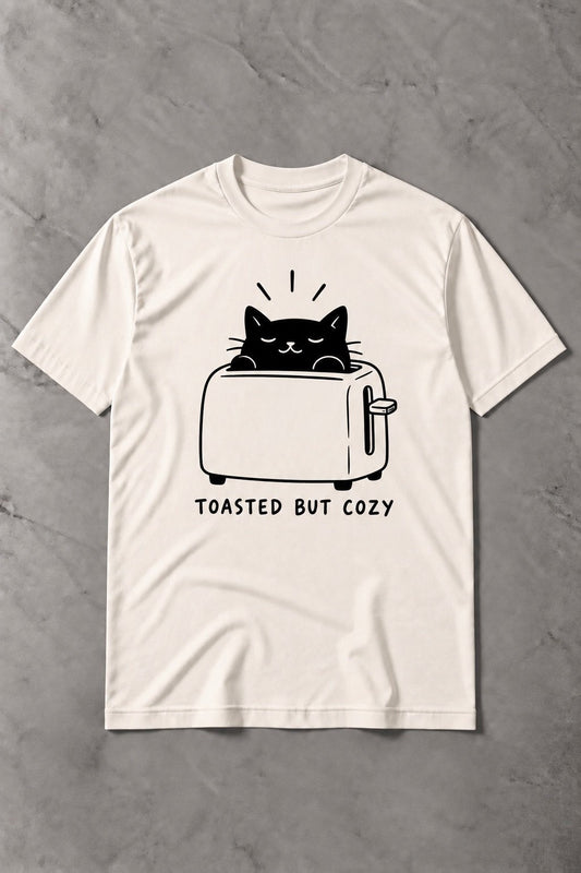 Camiseta de Gato Toasted But Cozy – Modo Calentito