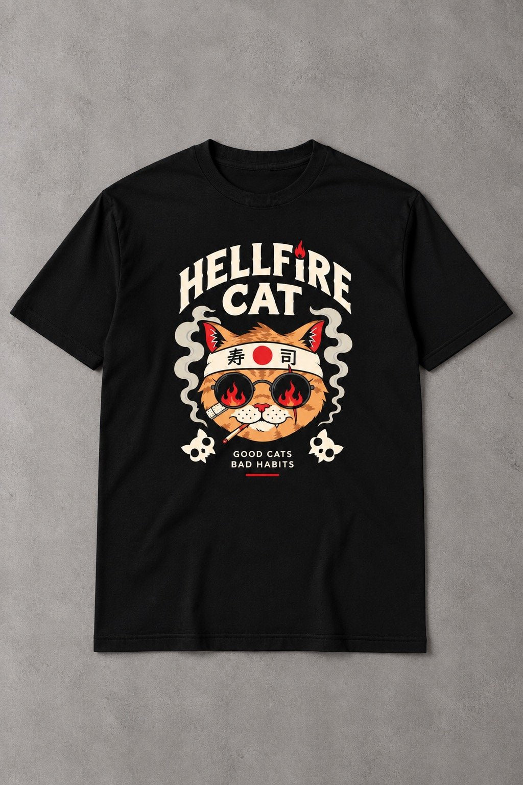 Camiseta de Gato Hellfire Cat – Good Cats Bad Habits
