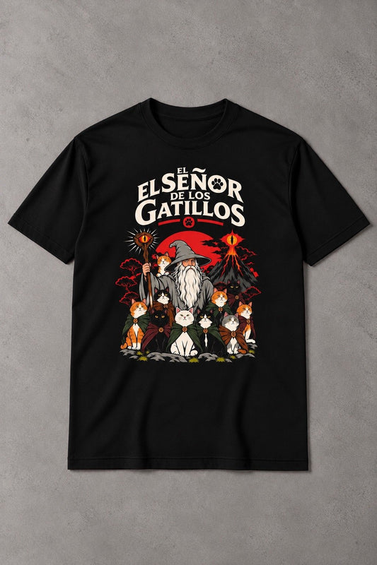 Camiseta El Señor de los Gatillos – Comunidad Felina