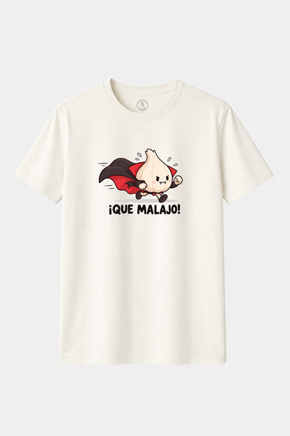 Camiseta ¡Qué Malajo! – Ajo con Mala Leche