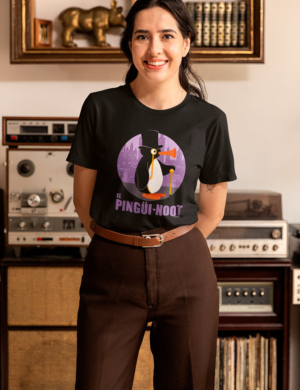 Camiseta Vintage Noot Noot Para Hombre - Color Negro, Talla M, Manga Corta